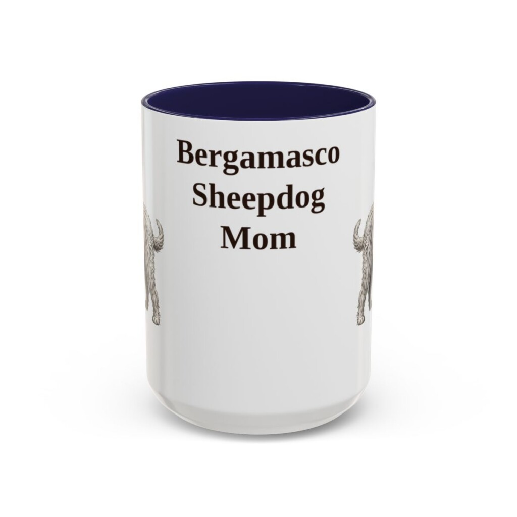 15oz Bergamasco Sheepdog Dog Mom Mug, Vintage Sketch Coffee Mug, Dog Mom Gift