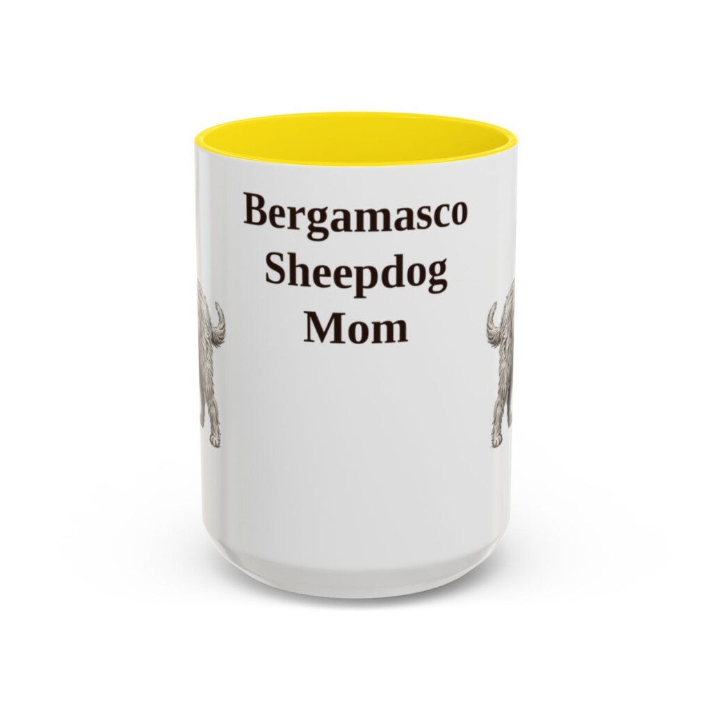 15oz Bergamasco Sheepdog Dog Mom Mug, Vintage Sketch Coffee Mug, Dog Mom Gift