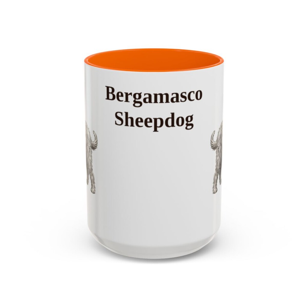 15oz Bergamasco Sheepdog Mug, Vintage Dog Portrait Coffee Mug, Dog Lover Gift
