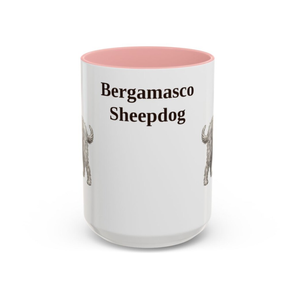 15oz Bergamasco Sheepdog Mug, Vintage Dog Portrait Coffee Mug, Dog Lover Gift