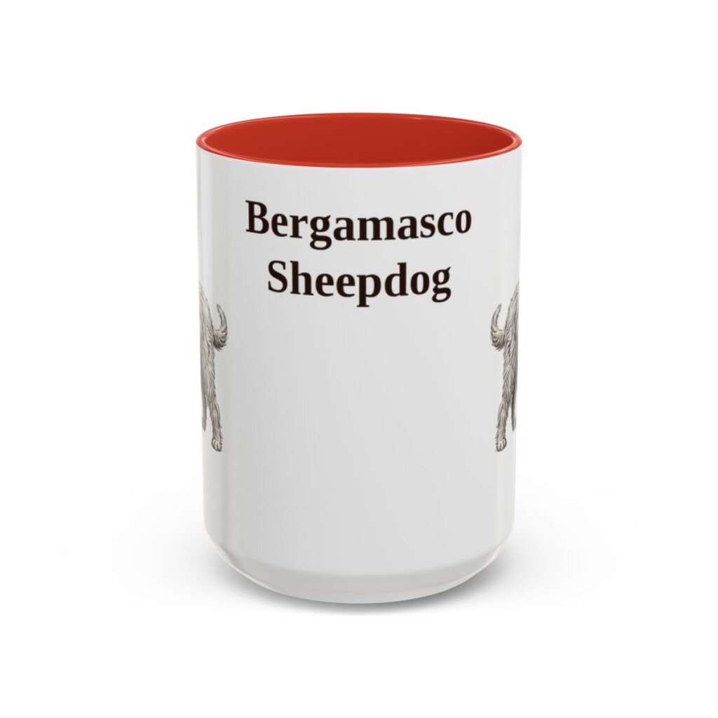15oz Bergamasco Sheepdog Mug, Vintage Dog Portrait Coffee Mug, Dog Lover Gift