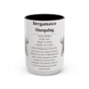 15oz Bergamasco Sheepdog Mug, Illustrated Dog Breed Facts Coffee Mug, Vintage Dog Keepsake Gift