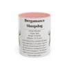 bergamasco-sheepdog-mug-writeup-pink-1 11oz Bergamasco Sheepdog Mug, Illustrated Dog Breed Facts Coffee Mug, Vintage Dog Keepsake Gift