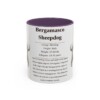 bergamasco-sheepdog-mug-writeup-purple-1 11oz Bergamasco Sheepdog Mug, Illustrated Dog Breed Facts Coffee Mug, Vintage Dog Keepsake Gift
