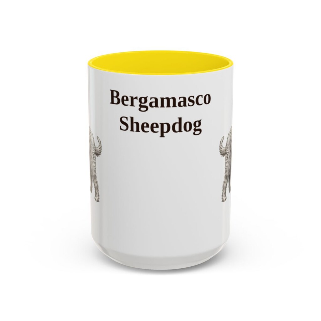 15oz Bergamasco Sheepdog Mug, Vintage Dog Portrait Coffee Mug, Dog Lover Gift