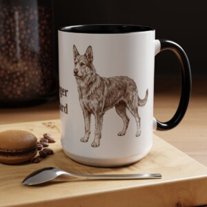 15oz Berger Picard Mug, Vintage Dog Portrait Coffee Mug, Dog Lover Gift