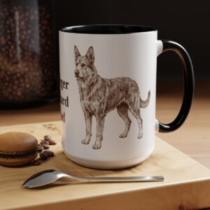 15oz Berger Picard Dog Dad Mug, Vintage Sketch Coffee Mug, Dog Dad Gift