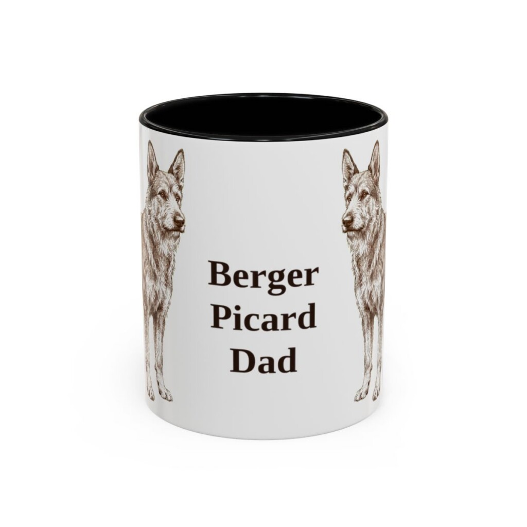 11oz Berger Picard Dog Dad Mug, Vintage Sketch Coffee Mug, Dog Dad Gift