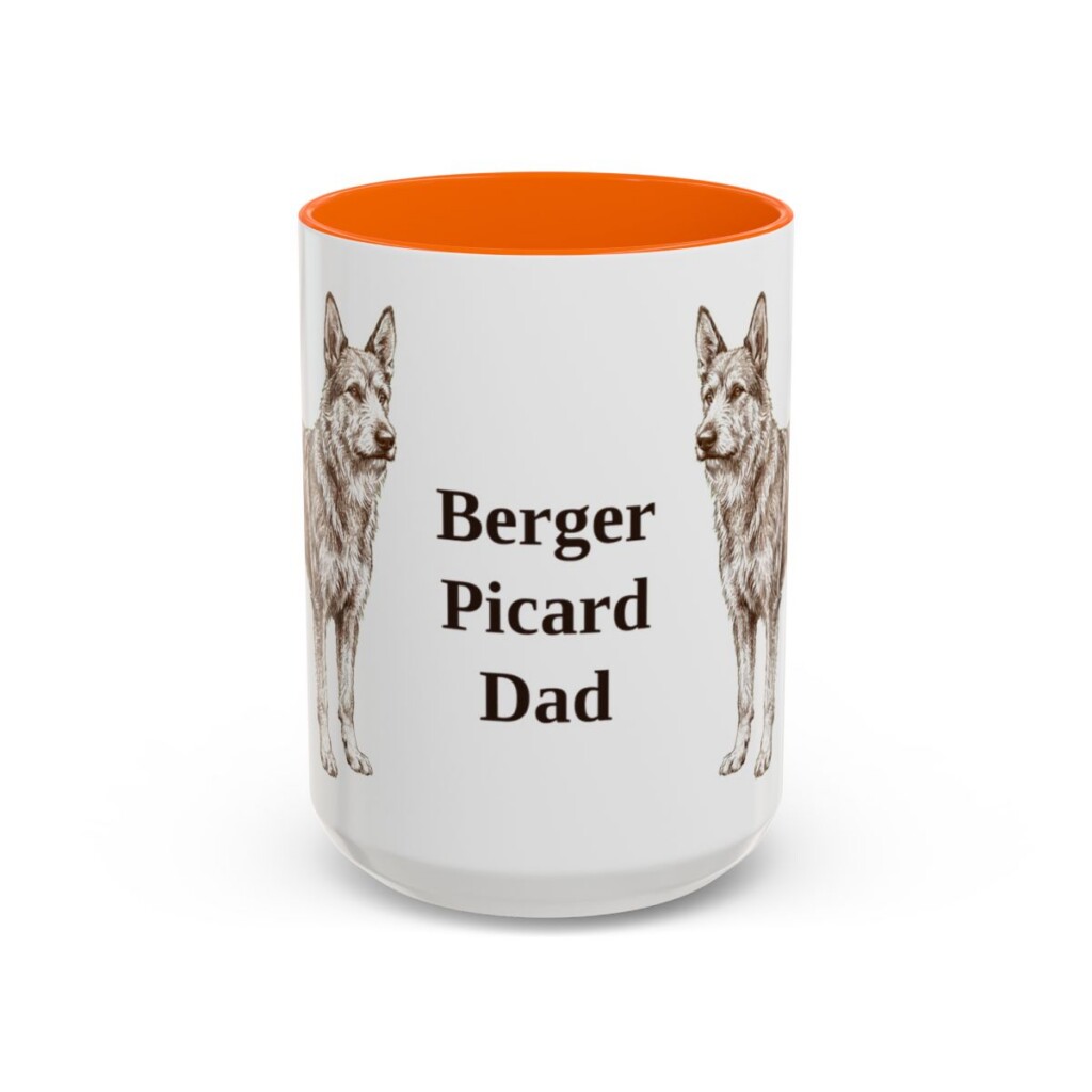 15oz Berger Picard Dog Dad Mug, Vintage Sketch Coffee Mug, Dog Dad Gift