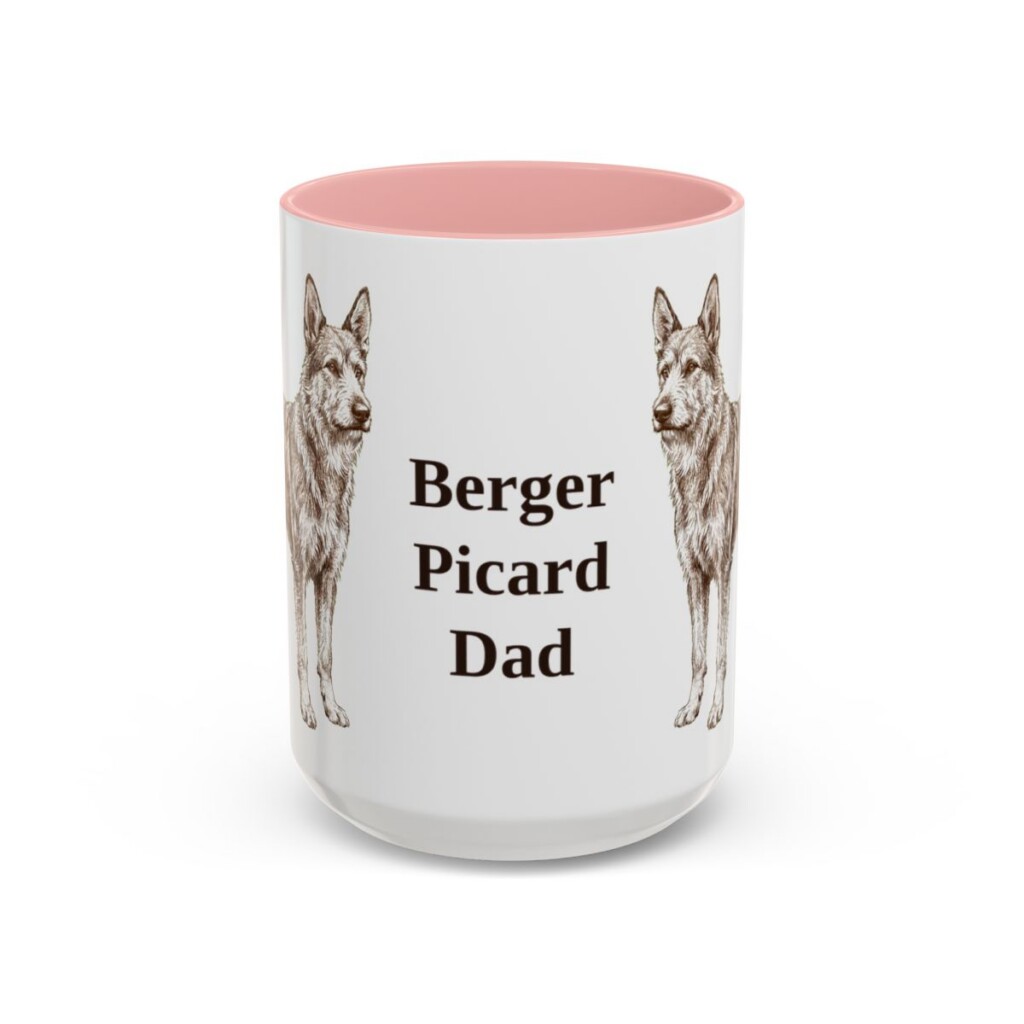 15oz Berger Picard Dog Dad Mug, Vintage Sketch Coffee Mug, Dog Dad Gift
