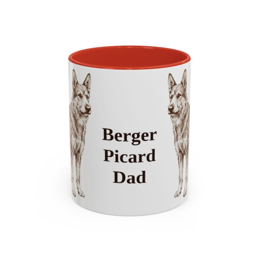 11oz Berger Picard Dog Dad Mug, Vintage Sketch Coffee Mug, Dog Dad Gift