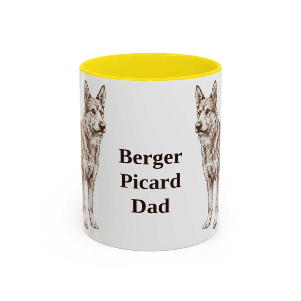 11oz Berger Picard Dog Dad Mug, Vintage Sketch Coffee Mug, Dog Dad Gift