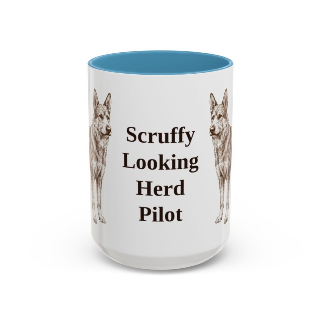 berger-picard-mug-humor-light-blue-3 15oz Funny Berger Picard Mug, Scruffy Looking Herd Pilot, Vintage Dog Coffee Mug, Dog Lover Gift