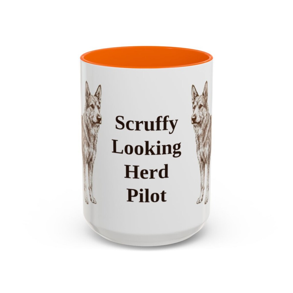 berger-picard-mug-humor-orange-3 15oz Funny Berger Picard Mug, Scruffy Looking Herd Pilot, Vintage Dog Coffee Mug, Dog Lover Gift