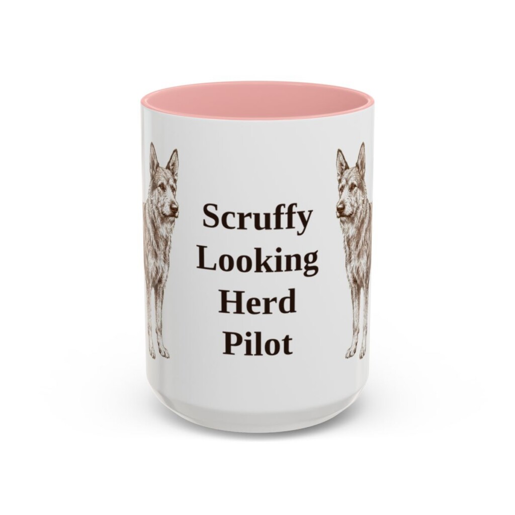 berger-picard-mug-humor-pink-3 15oz Funny Berger Picard Mug, Scruffy Looking Herd Pilot, Vintage Dog Coffee Mug, Dog Lover Gift