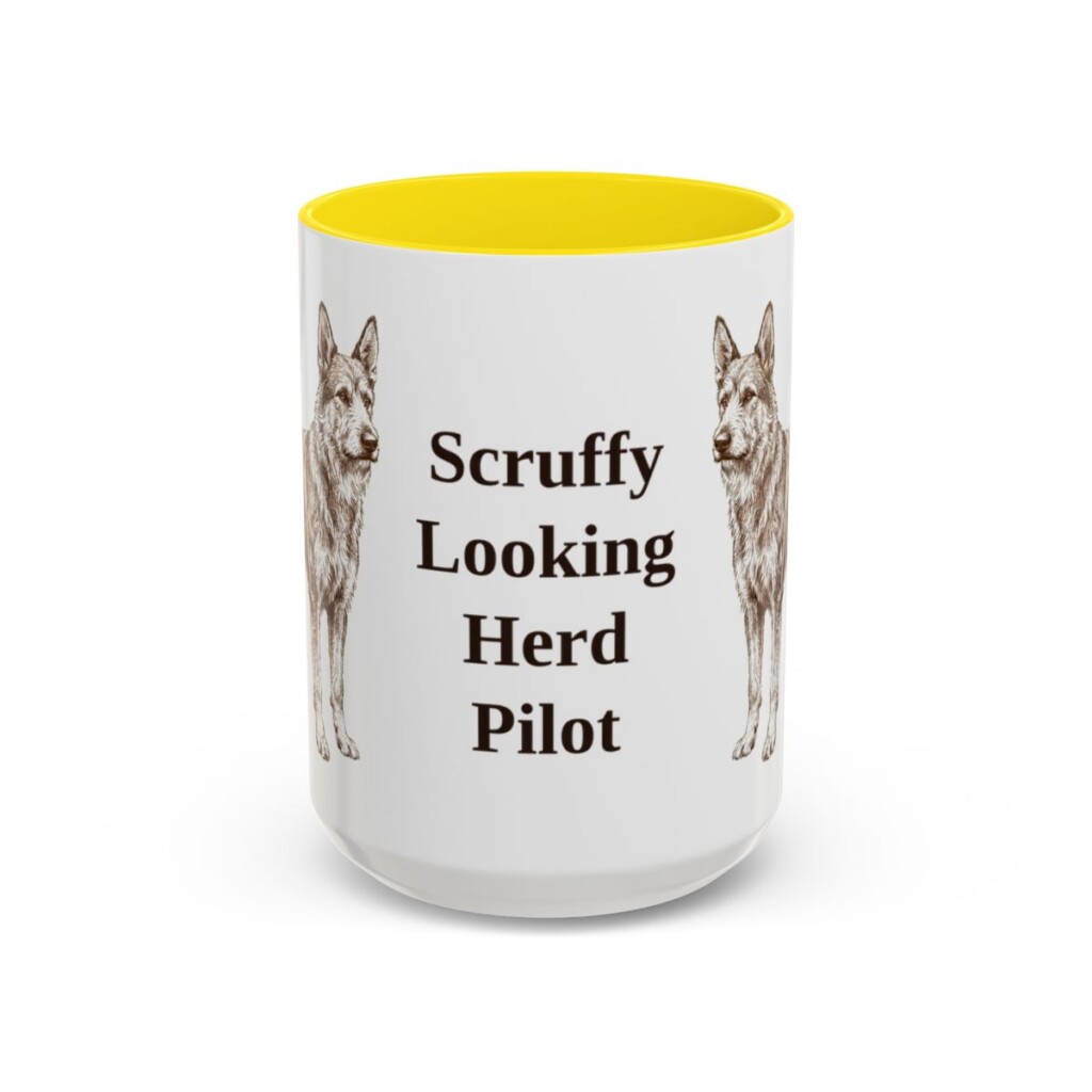 berger-picard-mug-humor-yellow-3 15oz Funny Berger Picard Mug, Scruffy Looking Herd Pilot, Vintage Dog Coffee Mug, Dog Lover Gift