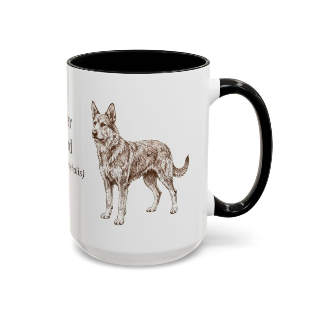 berger-picard-mug-latin-black-right-3 15oz Berger Picard Latin Mug, Berger Picard, Vintage Dog Coffee Mug, Dog Lover Gift