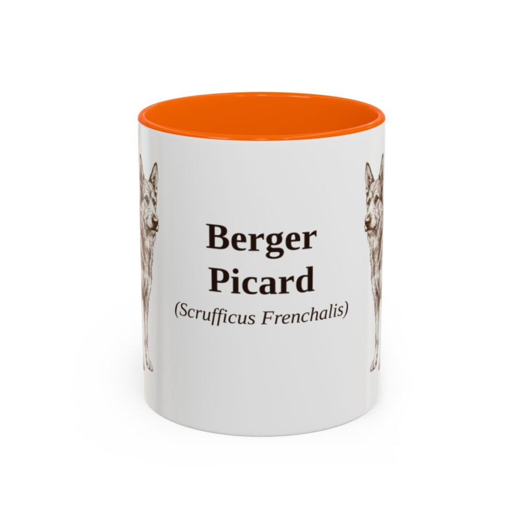 berger-picard-mug-latin-orange-1 11oz Berger Picard Latin Mug, Berger Picard, Vintage Dog Coffee Mug, Dog Lover Gift