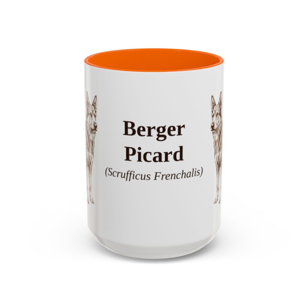 berger-picard-mug-latin-orange-3 15oz Berger Picard Latin Mug, Berger Picard, Vintage Dog Coffee Mug, Dog Lover Gift