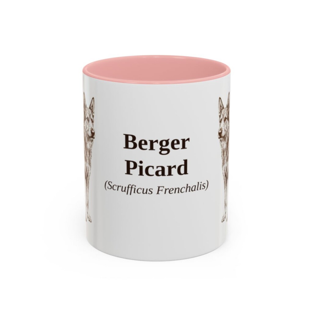 berger-picard-mug-latin-pink-1 11oz Berger Picard Latin Mug, Berger Picard, Vintage Dog Coffee Mug, Dog Lover Gift