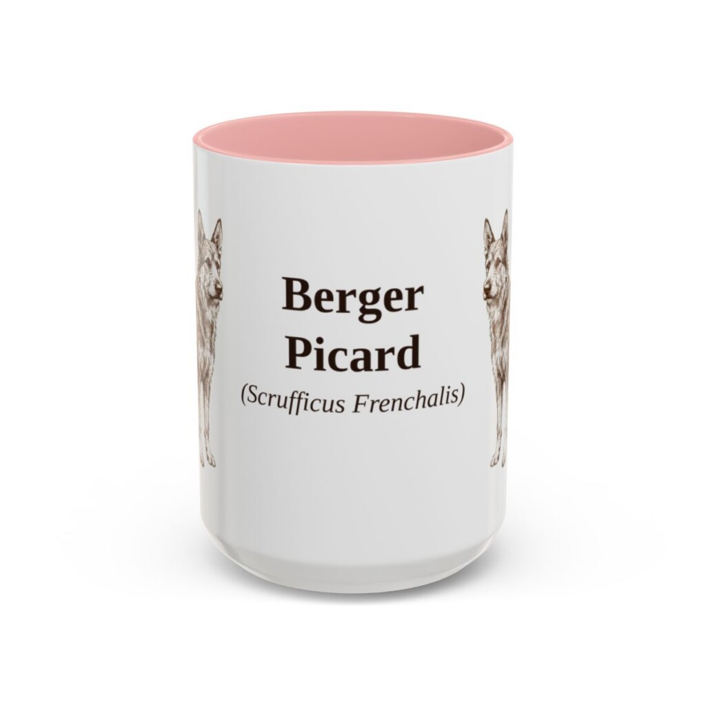 berger-picard-mug-latin-pink-3 15oz Berger Picard Latin Mug, Berger Picard, Vintage Dog Coffee Mug, Dog Lover Gift