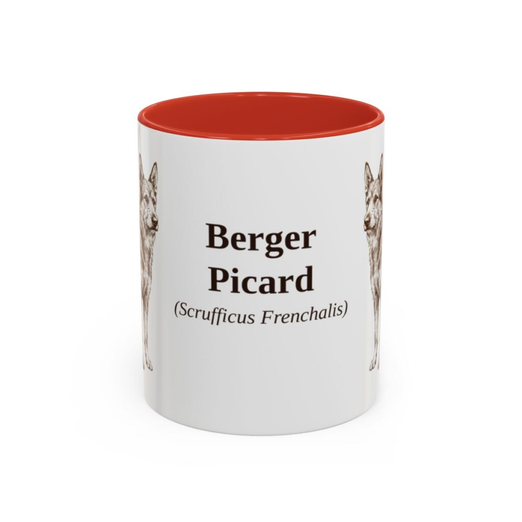 berger-picard-mug-latin-red-1 11oz Berger Picard Latin Mug, Berger Picard, Vintage Dog Coffee Mug, Dog Lover Gift