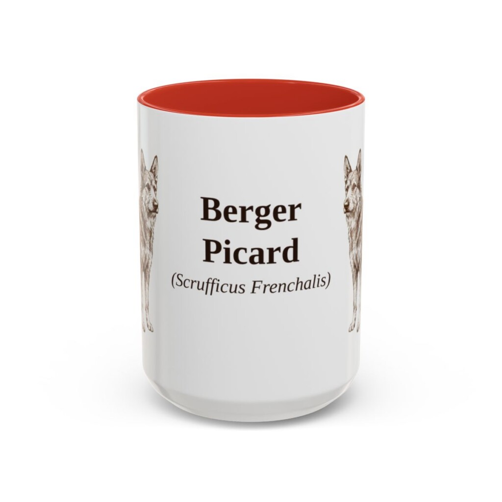 berger-picard-mug-latin-red-3 15oz Berger Picard Latin Mug, Berger Picard, Vintage Dog Coffee Mug, Dog Lover Gift