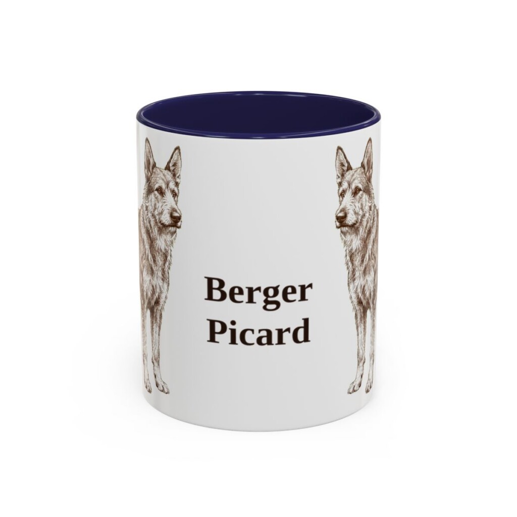 11oz Berger Picard Mug, Vintage Dog Portrait Coffee Mug, Dog Lover Gift