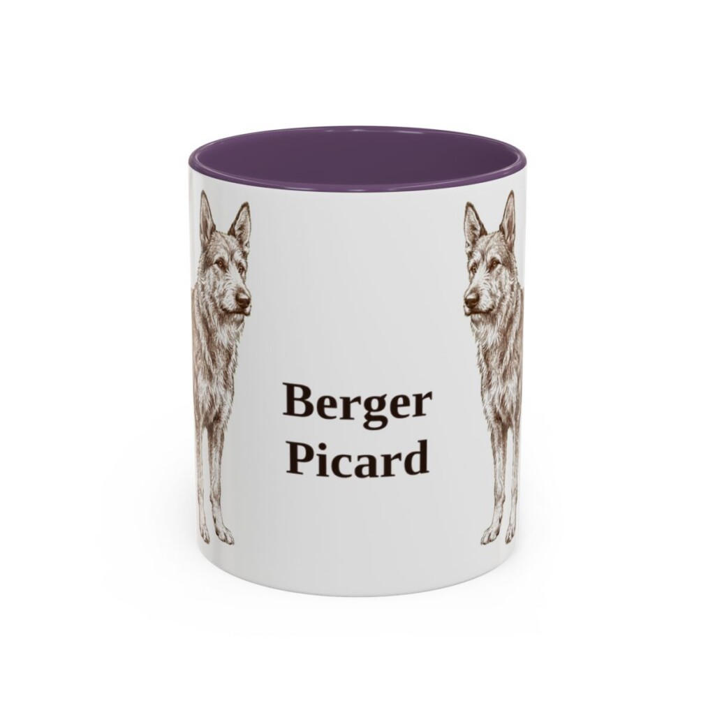 11oz Berger Picard Mug, Vintage Dog Portrait Coffee Mug, Dog Lover Gift