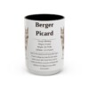 berger-picard-mug-writeup-black-front-3 15oz Berger Picard Mug, Illustrated Dog Breed Facts Coffee Mug, Vintage Dog Keepsake Gift