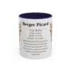 berger-picard-mug-writeup-navy-1 11oz Berger Picard Mug, Illustrated Dog Breed Facts Coffee Mug, Vintage Dog Keepsake Gift