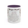 berger-picard-mug-writeup-purple-1 11oz Berger Picard Mug, Illustrated Dog Breed Facts Coffee Mug, Vintage Dog Keepsake Gift