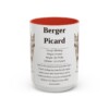 berger-picard-mug-writeup-red-3 15oz Berger Picard Mug, Illustrated Dog Breed Facts Coffee Mug, Vintage Dog Keepsake Gift