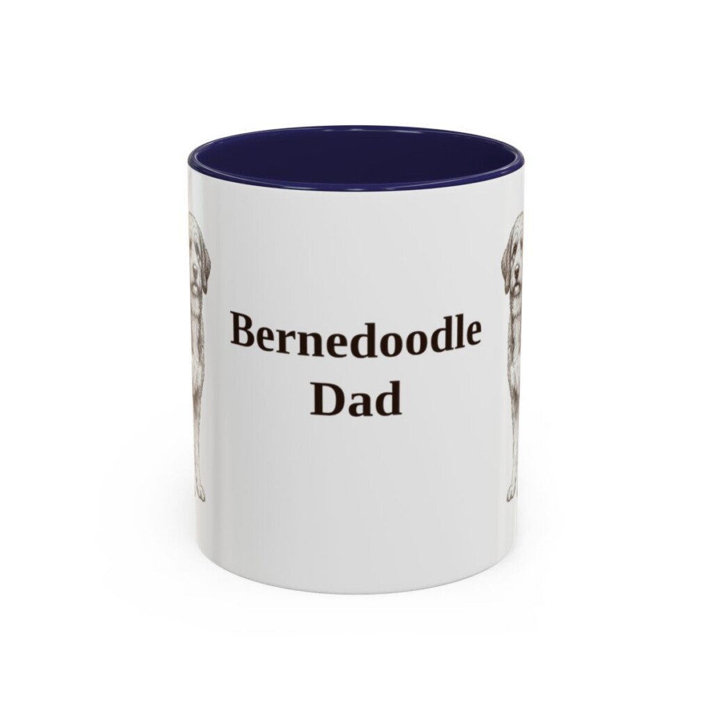 11oz Bernedoodle Dog Dad Mug, Vintage Sketch Coffee Mug, Dog Dad Gift