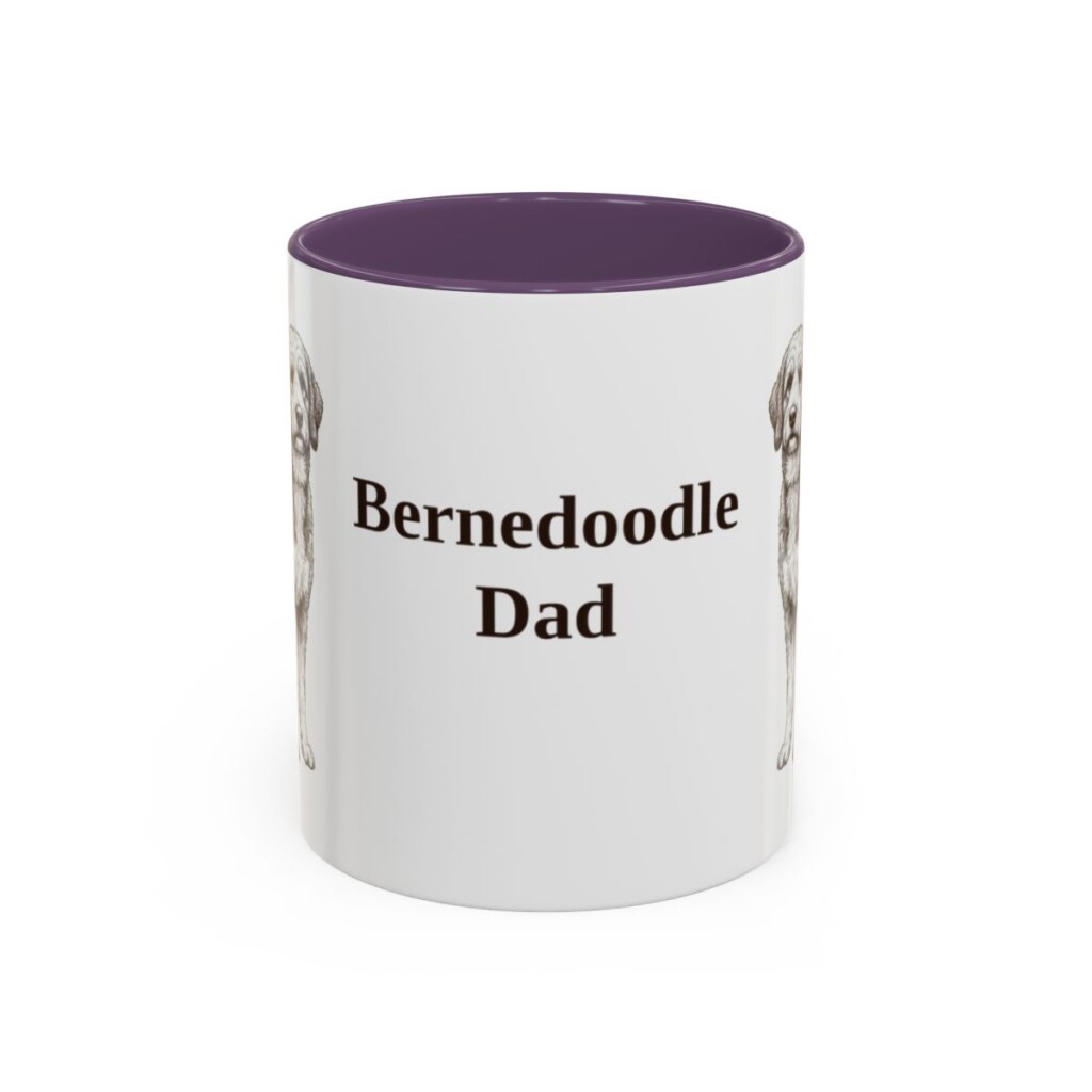 11oz Bernedoodle Dog Dad Mug, Vintage Sketch Coffee Mug, Dog Dad Gift