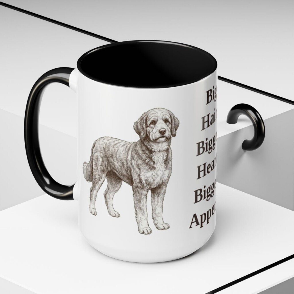 bernedoodle-mug-humor-black-context-2-3 15oz Funny Bernedoodle Mug, Big Hair, Bigger Heart, Biggest Appetite, Vintage Dog Coffee Mug, Dog Lover Gift