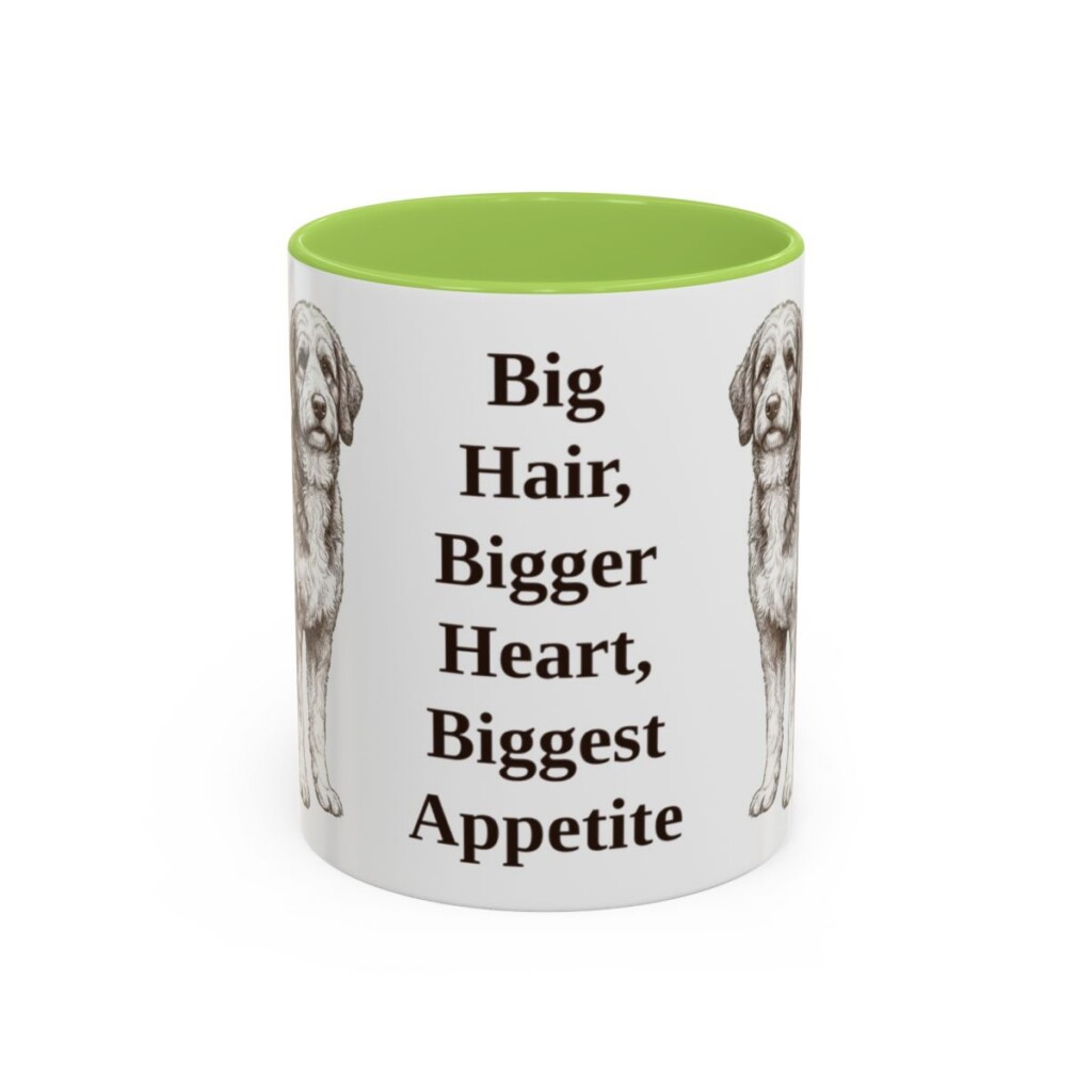 11oz Funny Bernedoodle Mug, Big Hair, Bigger Heart, Biggest Appetite, Vintage Dog Coffee Mug, Dog Lover Gift