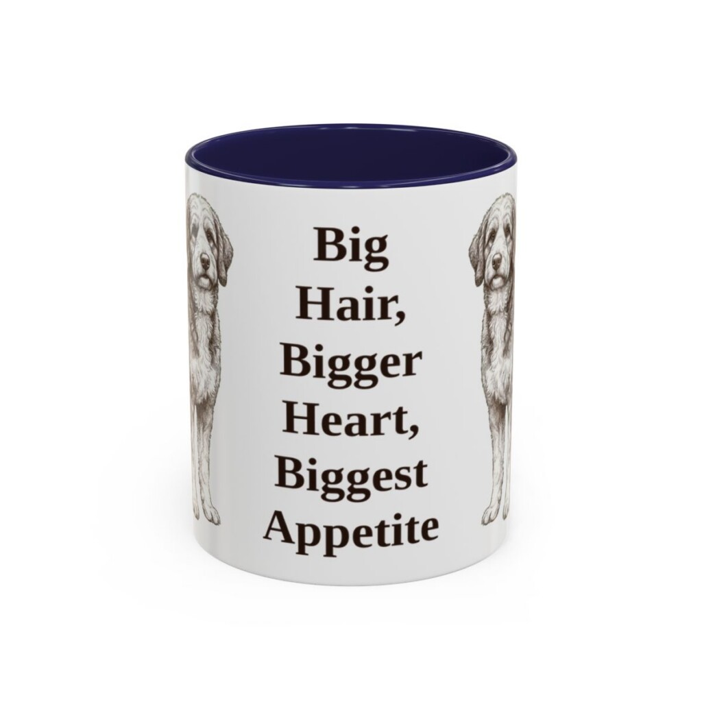11oz Funny Bernedoodle Mug, Big Hair, Bigger Heart, Biggest Appetite, Vintage Dog Coffee Mug, Dog Lover Gift