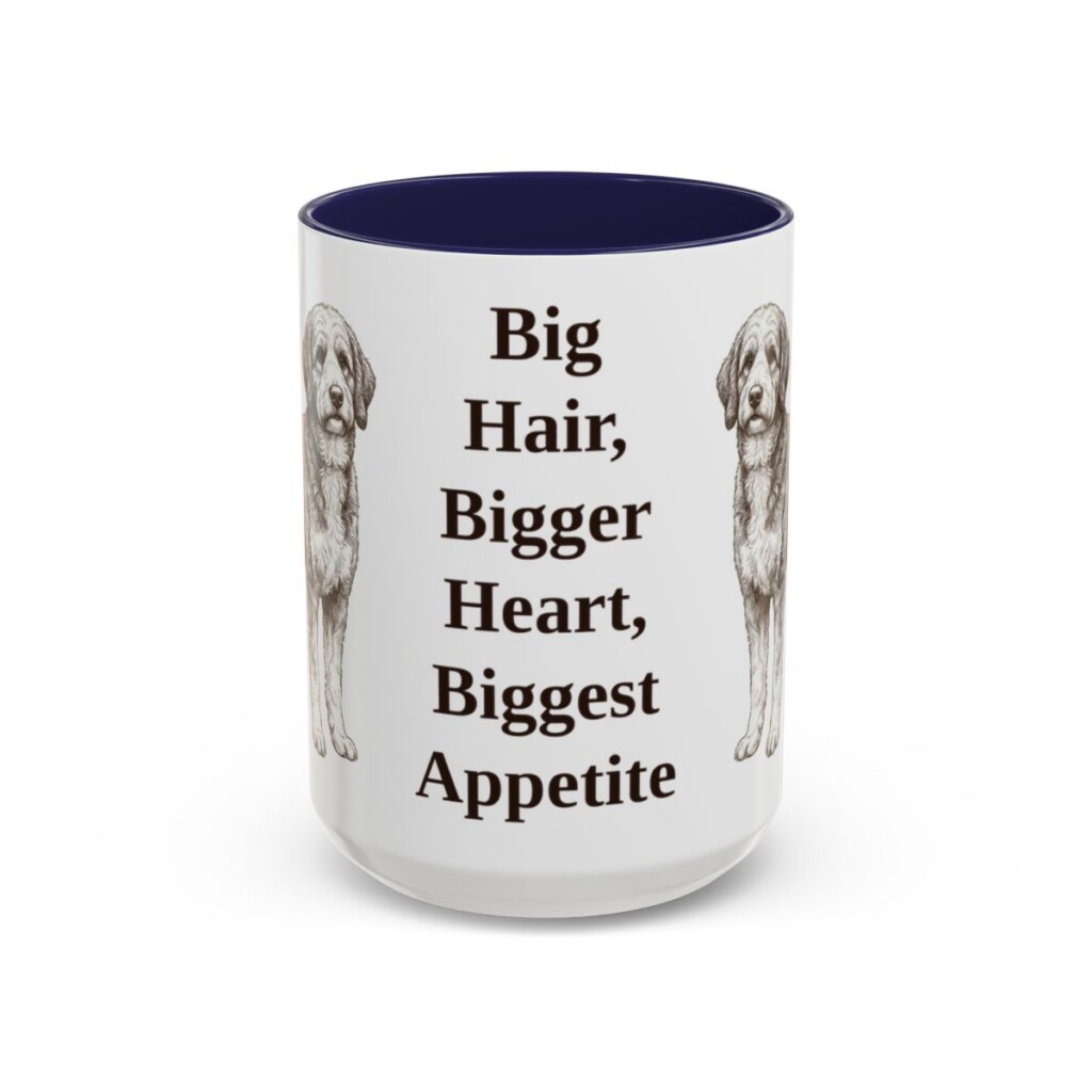bernedoodle-mug-humor-navy-3 15oz Funny Bernedoodle Mug, Big Hair, Bigger Heart, Biggest Appetite, Vintage Dog Coffee Mug, Dog Lover Gift