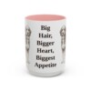 bernedoodle-mug-humor-pink-3 15oz Funny Bernedoodle Mug, Big Hair, Bigger Heart, Biggest Appetite, Vintage Dog Coffee Mug, Dog Lover Gift
