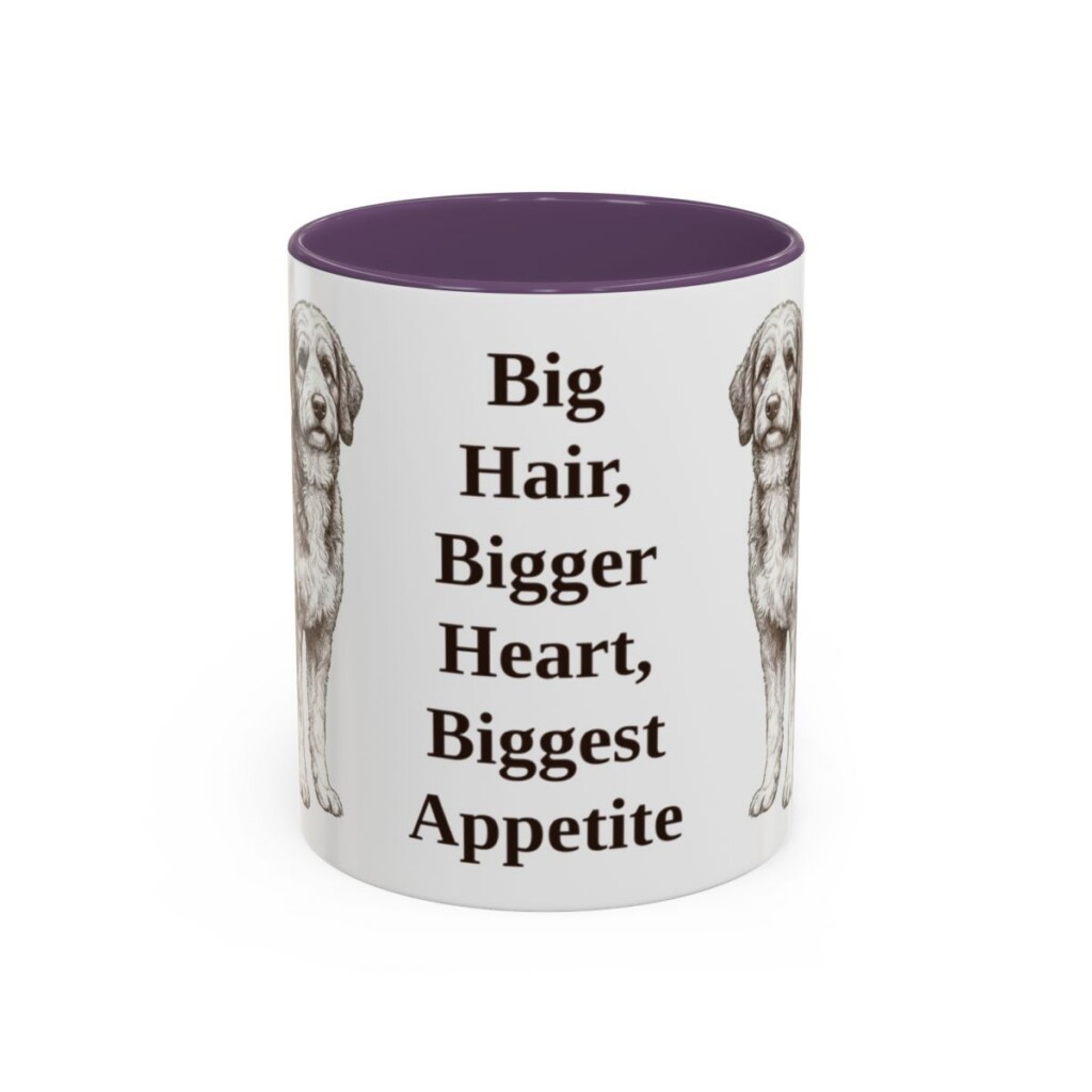 11oz Funny Bernedoodle Mug, Big Hair, Bigger Heart, Biggest Appetite, Vintage Dog Coffee Mug, Dog Lover Gift