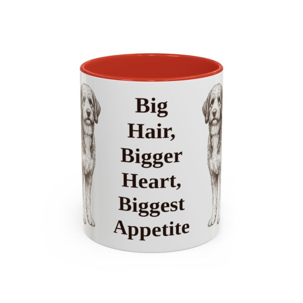 11oz Funny Bernedoodle Mug, Big Hair, Bigger Heart, Biggest Appetite, Vintage Dog Coffee Mug, Dog Lover Gift