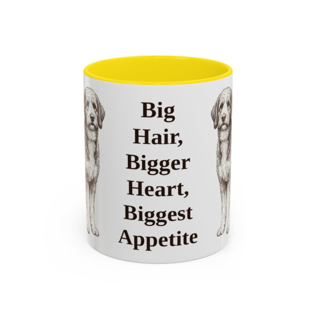 11oz Funny Bernedoodle Mug, Big Hair, Bigger Heart, Biggest Appetite, Vintage Dog Coffee Mug, Dog Lover Gift