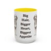 bernedoodle-mug-humor-yellow-3 15oz Funny Bernedoodle Mug, Big Hair, Bigger Heart, Biggest Appetite, Vintage Dog Coffee Mug, Dog Lover Gift