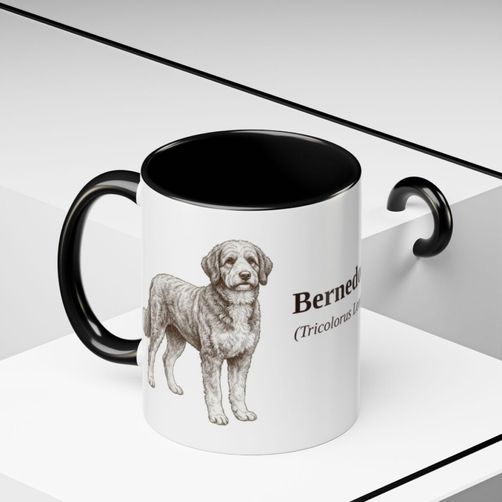 11oz Bernedoodle Latin Mug, Bernedoodle, Vintage Dog Coffee Mug, Dog Lover Gift