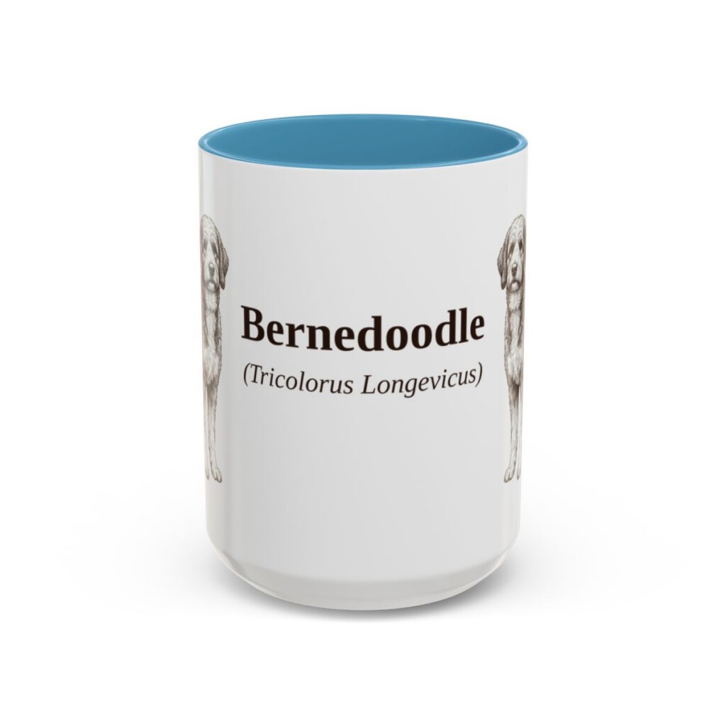 15oz Bernedoodle Latin Mug, Bernedoodle, Vintage Dog Coffee Mug, Dog Lover Gift