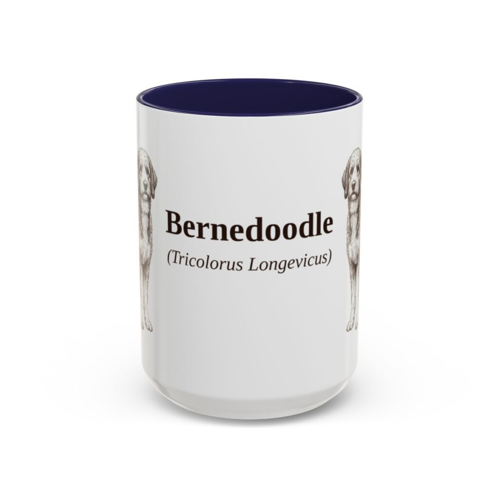 15oz Bernedoodle Latin Mug, Bernedoodle, Vintage Dog Coffee Mug, Dog Lover Gift