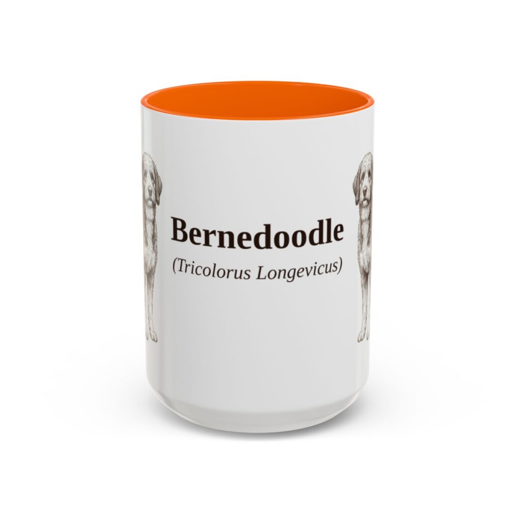 15oz Bernedoodle Latin Mug, Bernedoodle, Vintage Dog Coffee Mug, Dog Lover Gift