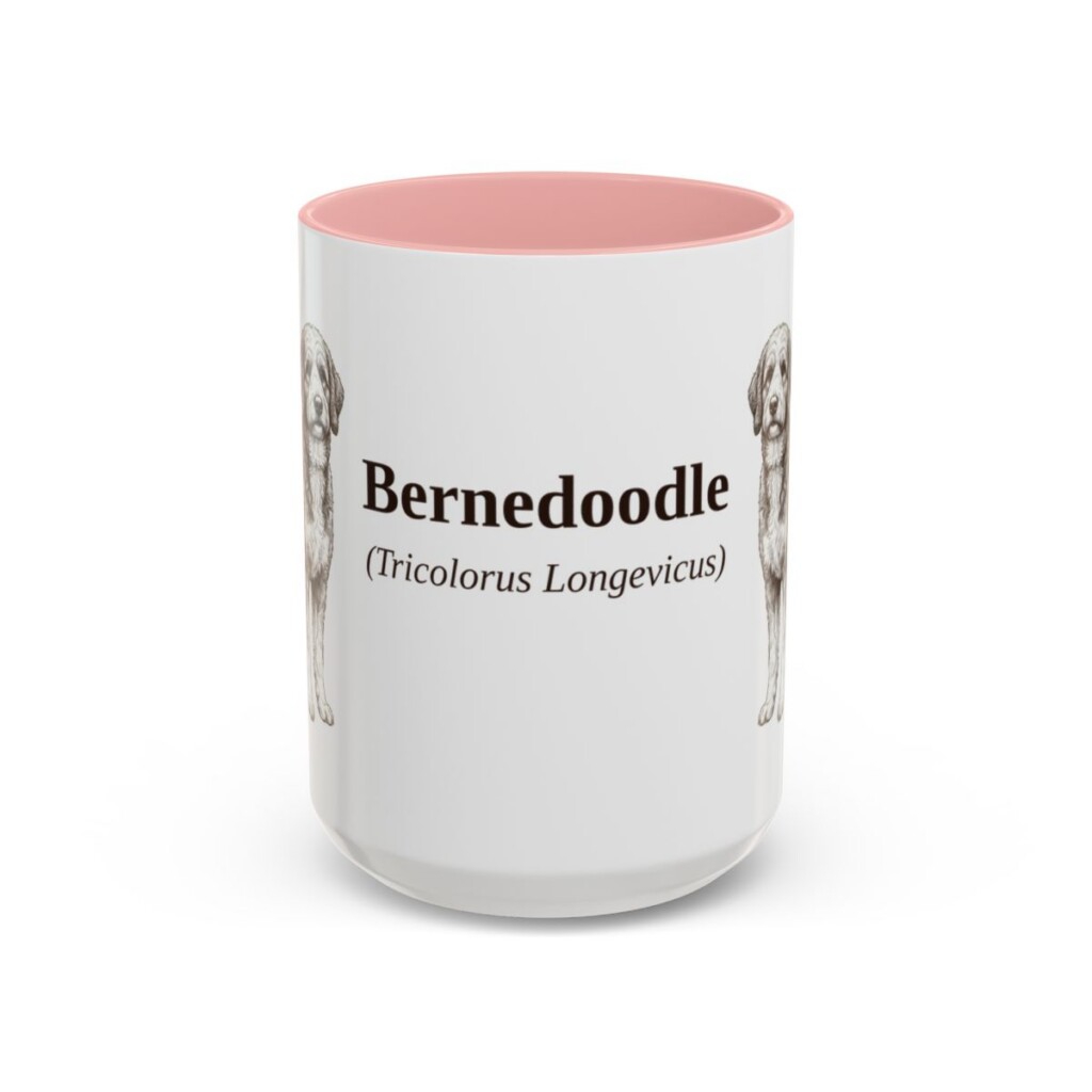 15oz Bernedoodle Latin Mug, Bernedoodle, Vintage Dog Coffee Mug, Dog Lover Gift