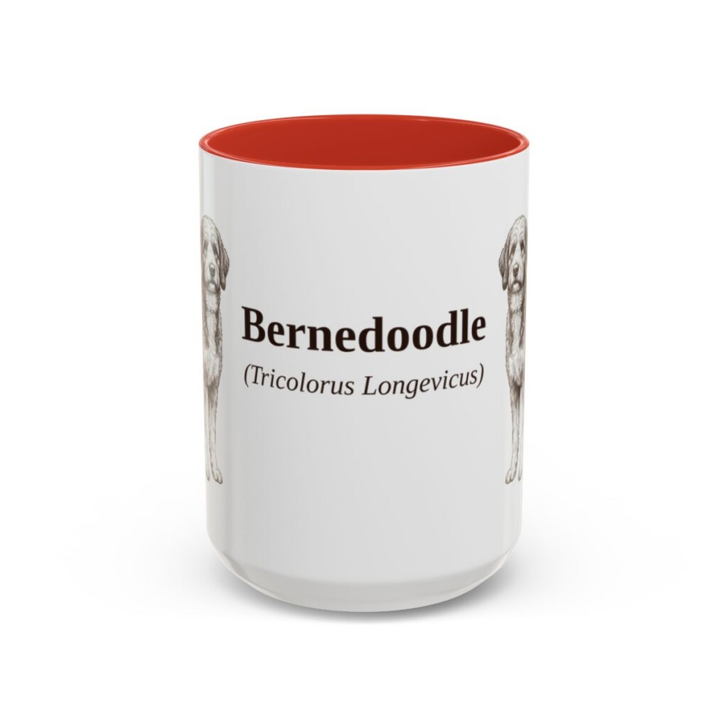 15oz Bernedoodle Latin Mug, Bernedoodle, Vintage Dog Coffee Mug, Dog Lover Gift